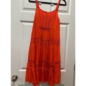 Old Navy Women's M Orange Strappy Sundress Bohemian Short Summer Dress